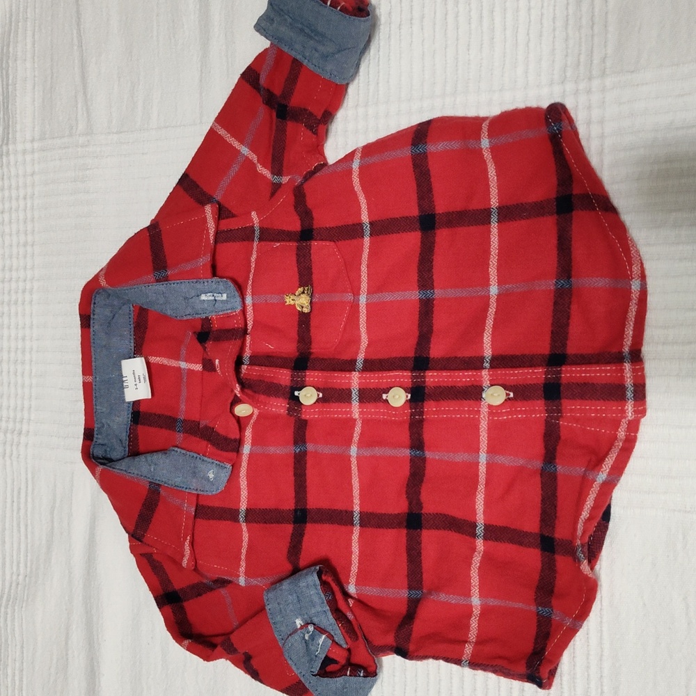 Gap Baby Plaid Flannel Shirt 3-6m